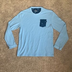 Psycho Bunny Mens Long Sleeve Graphic Pocket Blue